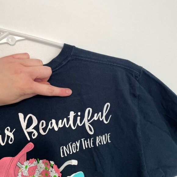 SIMPLY SOUTHERN Life is Beautiful Enjoy the Ride Short Sleeve Tee Navy Blue M - Picture 15 of 16